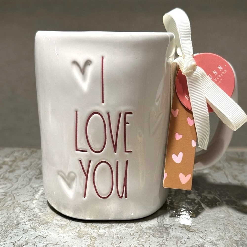 Rae Dunn Hand Painted I Love You Mug NWT